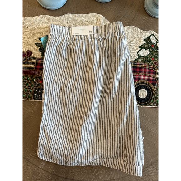 Maurices Shorts sz 22W Mid Rise Linen Blend 5" Inseam Striped Pull On New NWT - Picture 4 of 5